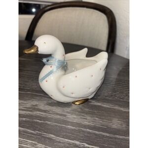 Vintage Lefton Duck 4.5" Planter Ceramic Hand Painted Cottage Decor